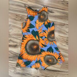 Nicole Miller Sunflower Print Jumpsuit - Orange, Blue, Green